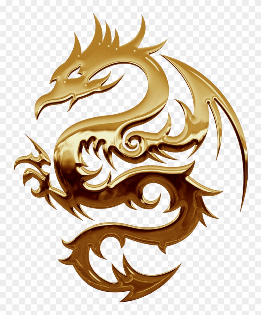 819 X 976 14 - Gold Dragon Symbol Png Clipart