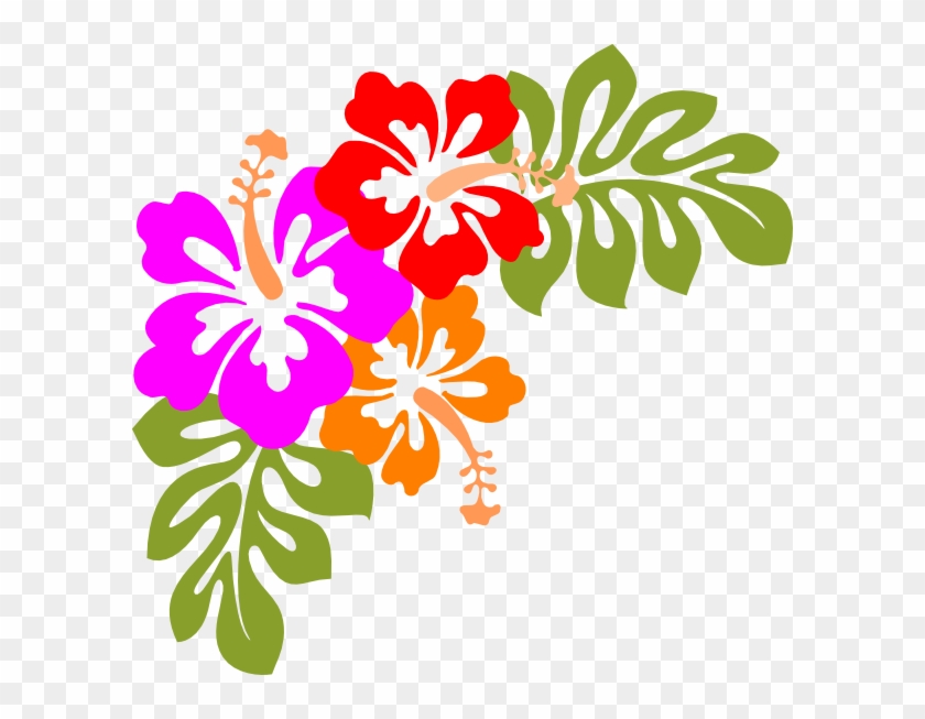 Compass Lodge Luau - Hawaiian Flowers Border Clip Art - Png Download