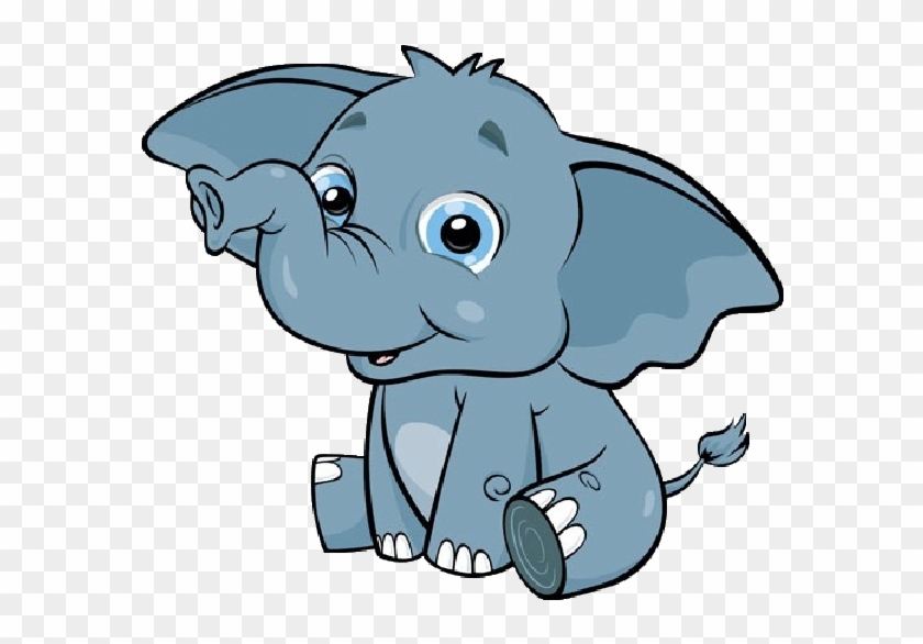 Animated Elephant Clipart - Cute Elephant Clipart - Png Download