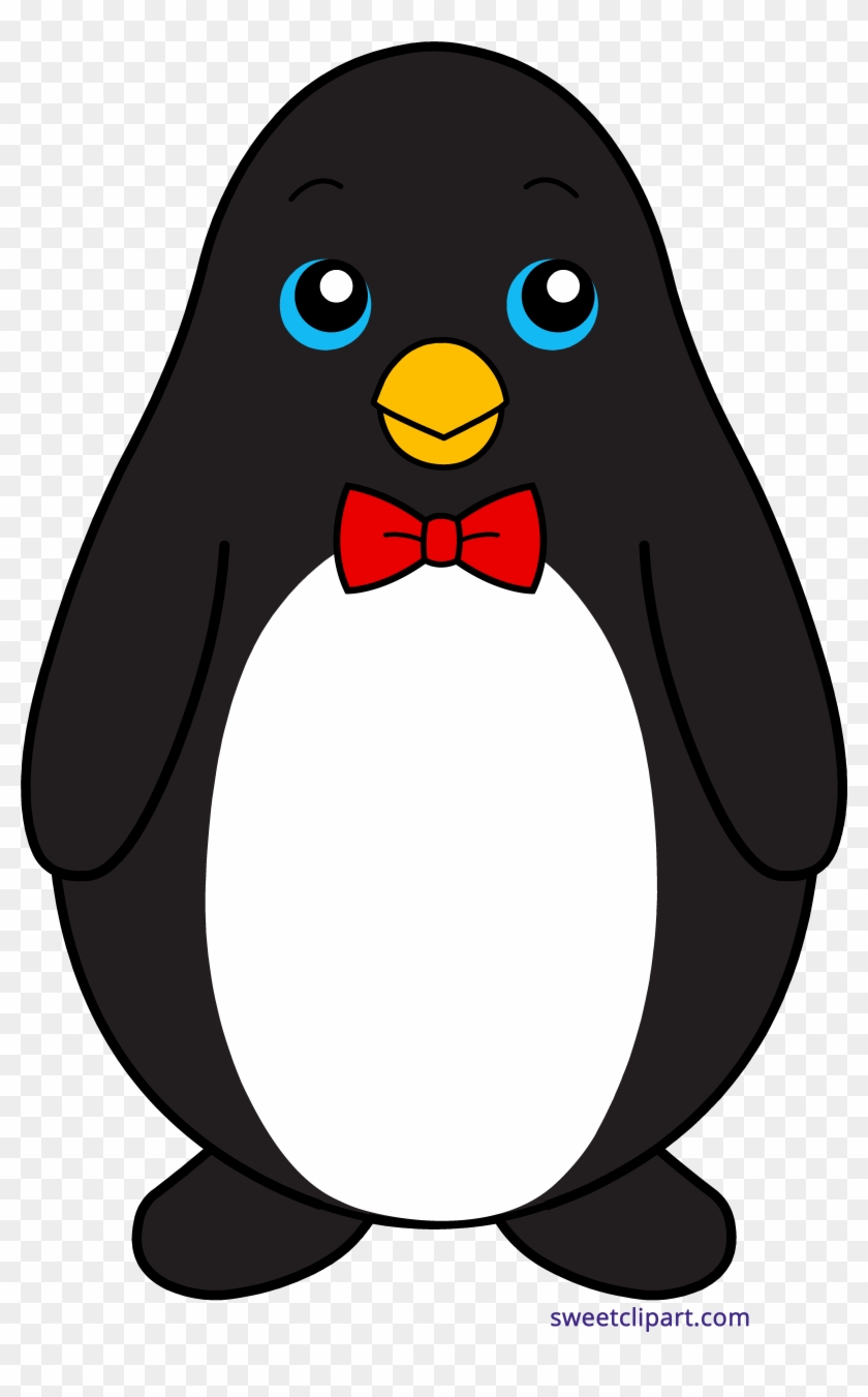 Penguin Bowtie Black Clipart - Penguin With A Tie - Png Download