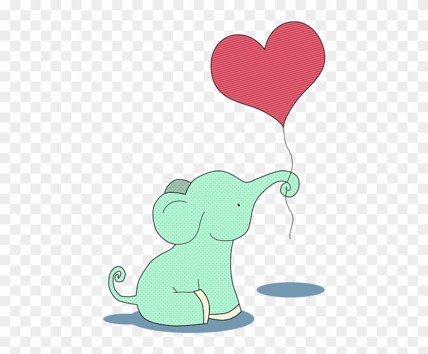 Bleed Area May Not Be Visible - Cartoon Elephant Holding Balloons Clipart #1261298