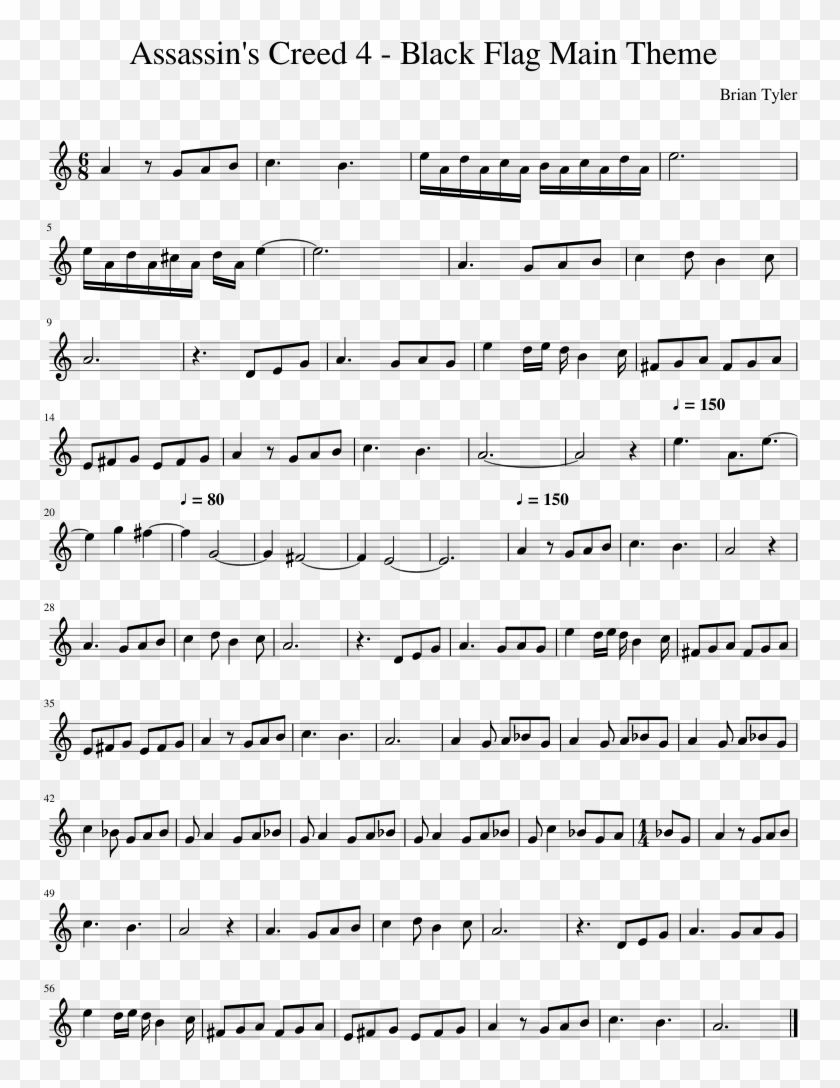 Assassin's Creed - Bloody Stream Alto Sax Sheet Music Clipart