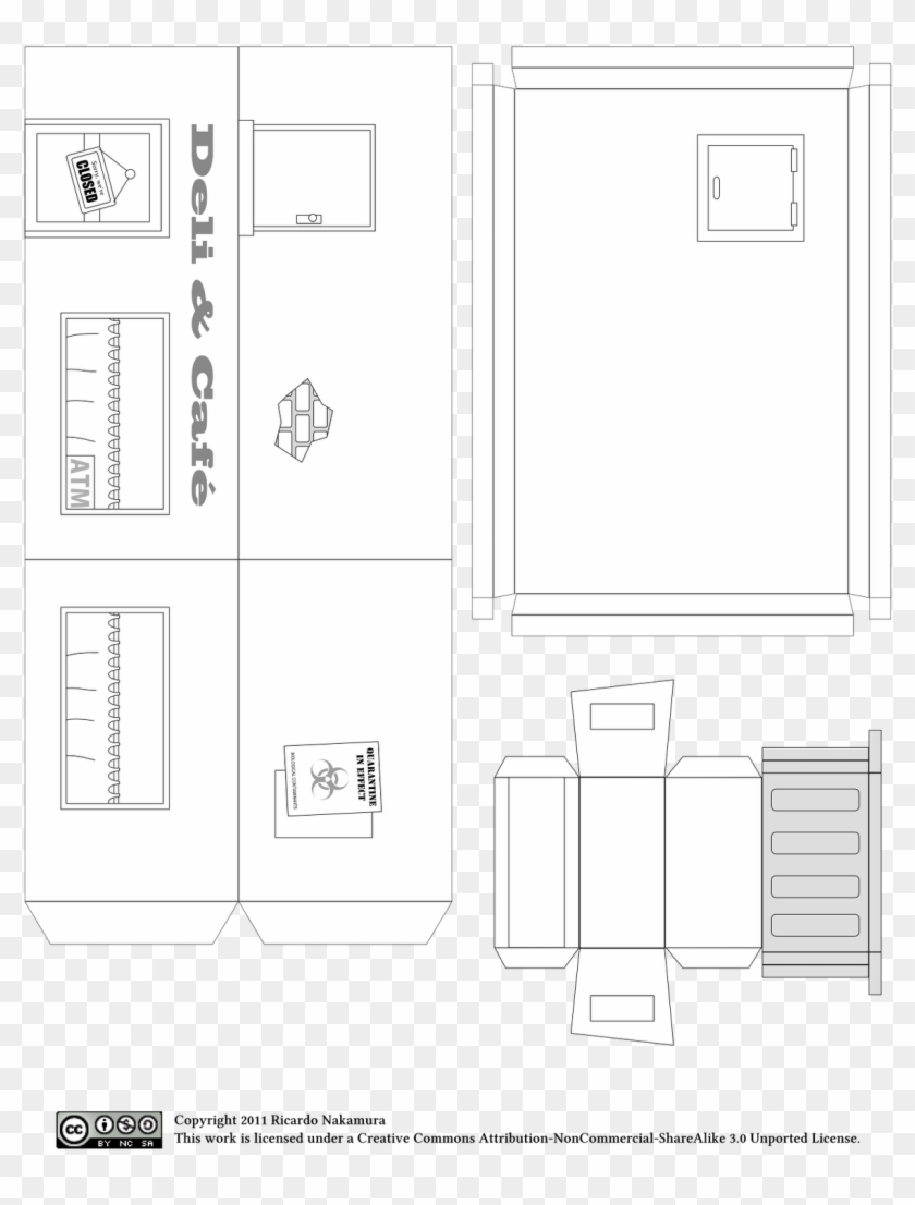 By Modding The Storefronts It's Possible To Use Them - Paper City Building Template Clipart #1262334