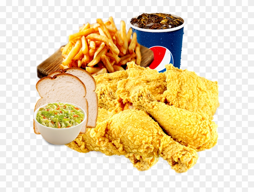 6pc Chicken Legs & Thighs - French Fries Clipart