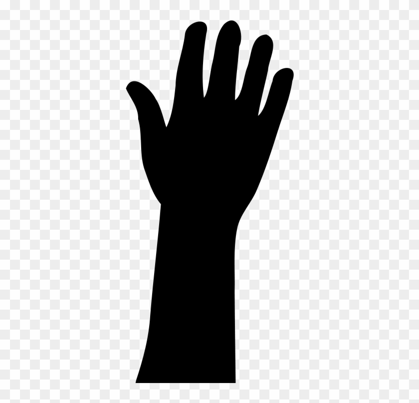 Free Clipart Raised Hand - Silhouette - Png Download #1264260