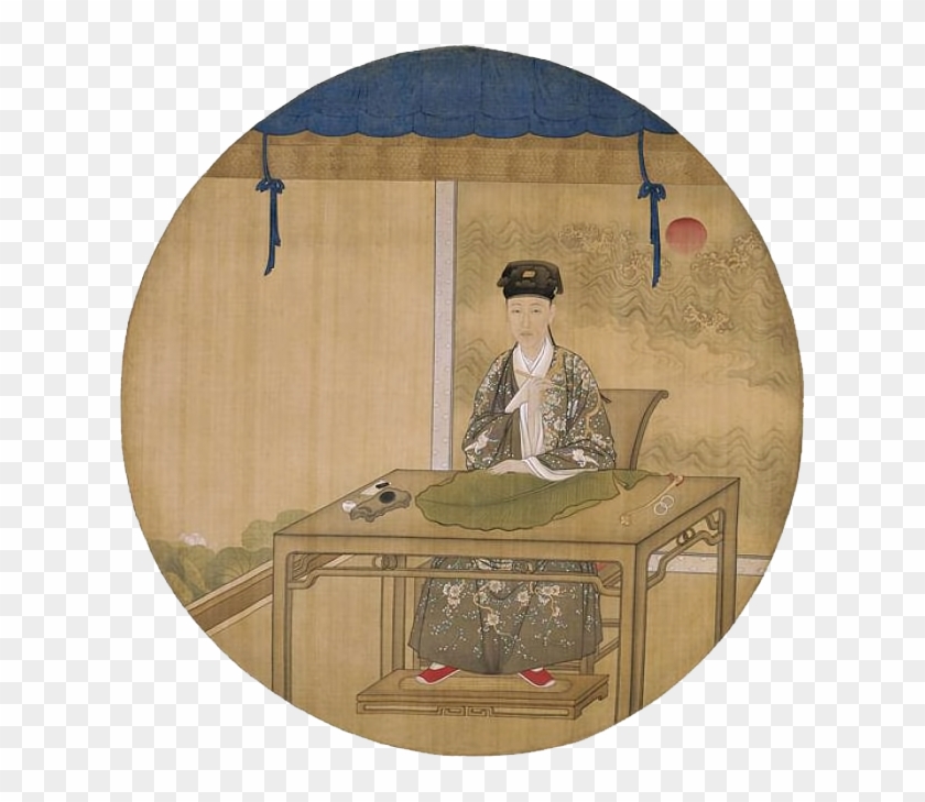 Prince Hongli Practising Calligraphy On A Banana Leaf - Prince Hongli Clipart