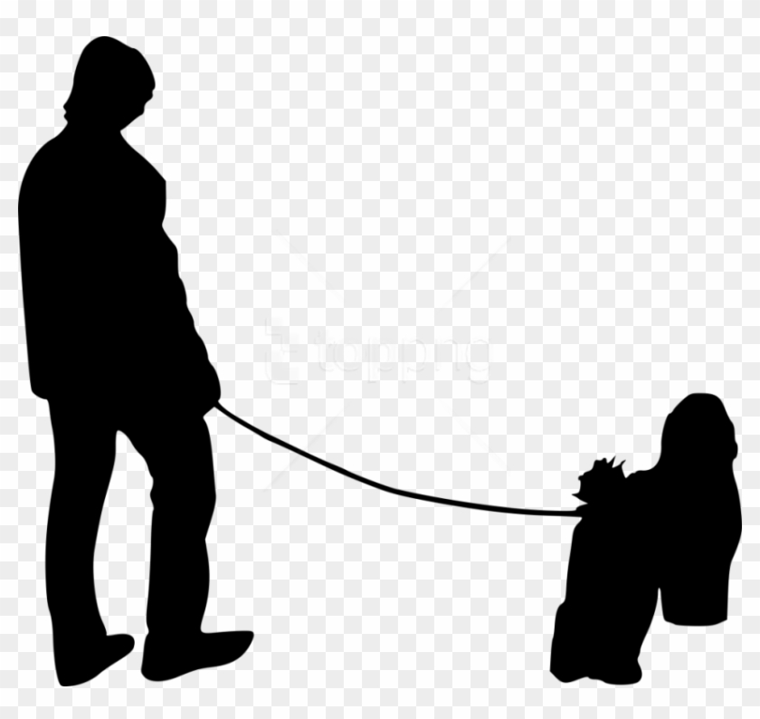 Free Png Dog Walking Silhouette Png Images Transparent - Dog Walking Guy With Dog Silhouette Png Clipart