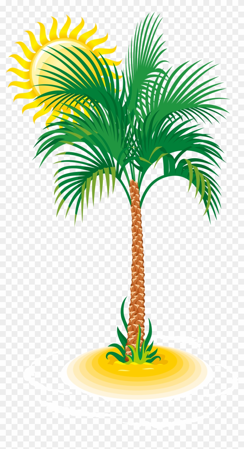 Palm And Sun Png Clip Art Image Transparent Png #1264934