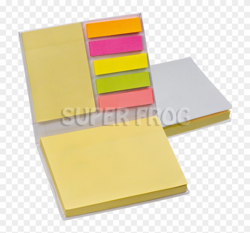 Sticky Notes And Markers In A White Hard Cover Book - Bloc De Notas Clipart
