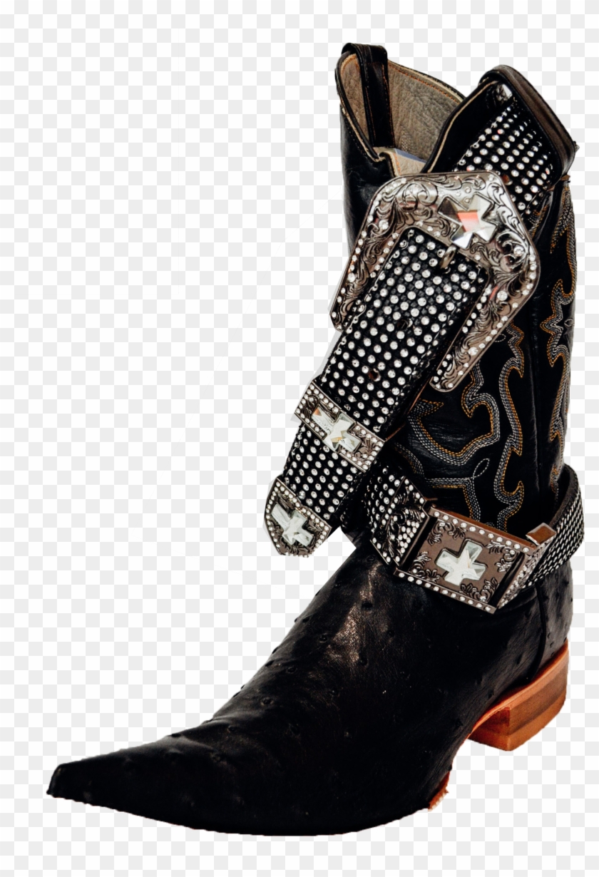 Black Leather On Tan Heels - Cowboy Boot Clipart