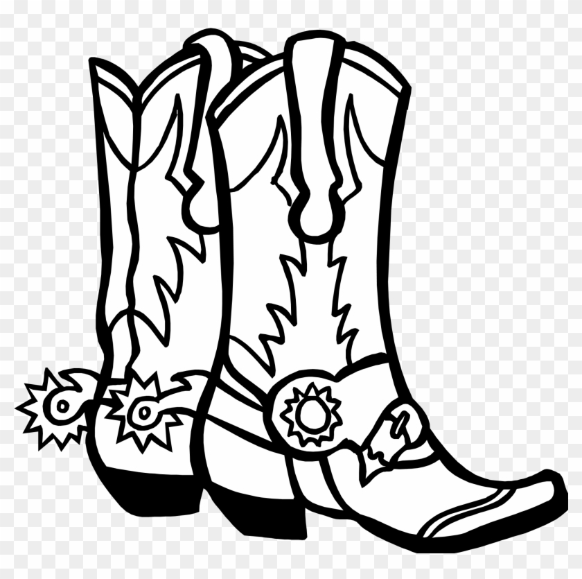 Trends For Cowboy Boots Drawing - Cowboy Boots Colouring Pages Clipart #1266226