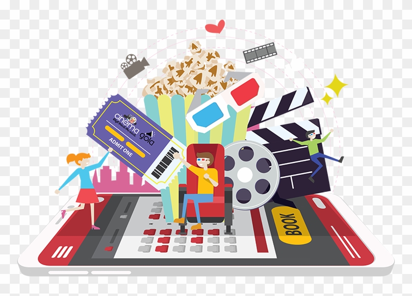 Online Movie Ticket Booking App Development - Illustration Clipart #1266650