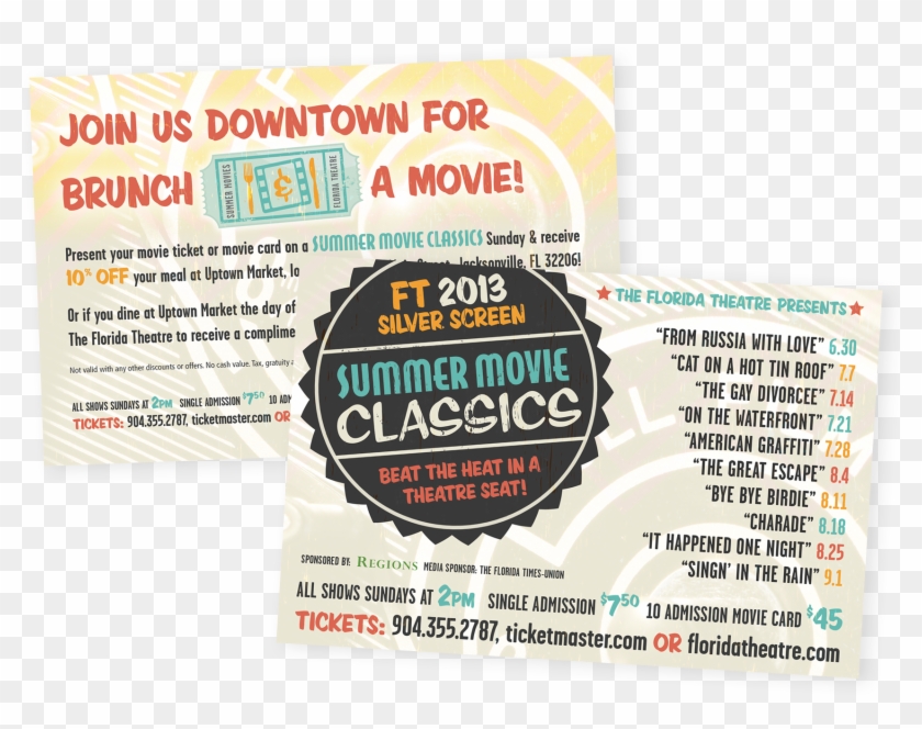 Kismet By Design Florida Theatre Summer Movies - Flyer Clipart #1266736