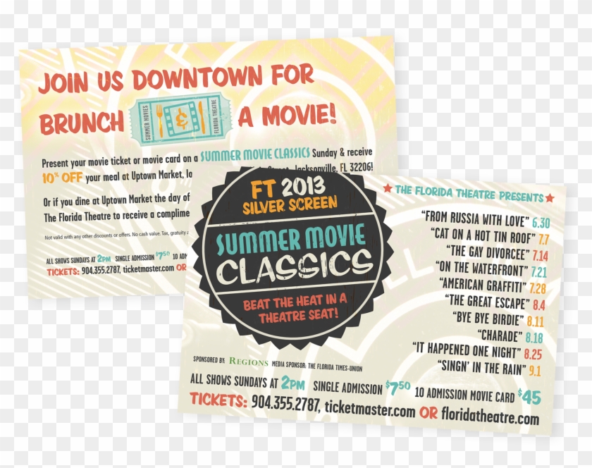 Kismet By Design Florida Theatre Summer Movies - Flyer Clipart