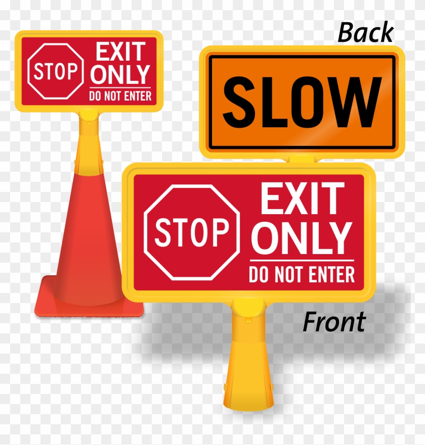 Exit Only Do Not Enter /slow (cb 1153) - Stop Clipart