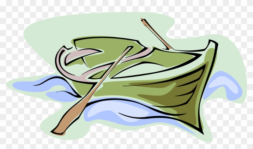 Vector Illustration Of Wooden Rowboat Or Row Boat With Clipart #1267652