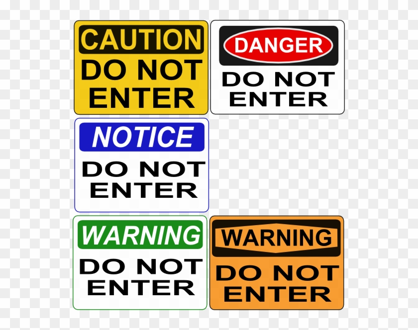 Set Of 5 Different "do Not Enter" - Sign Clipart