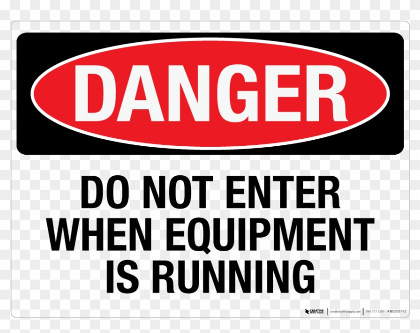 Do Not Enter When Equipment Is Running - Danger 10000 Volts Sign Clipart