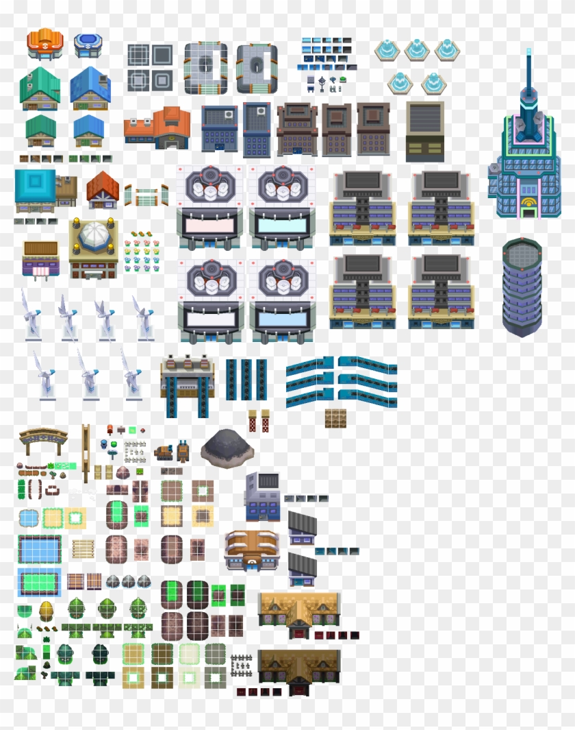 City-buildings ] - Pokemon Tilesets Clipart