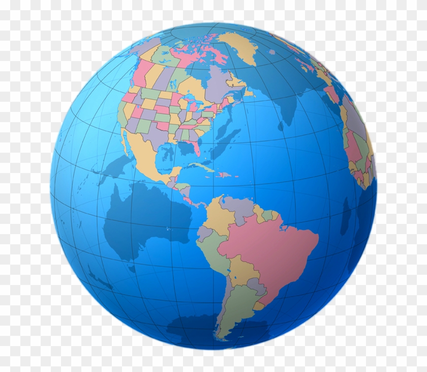 Globe Png Images Free Download - North And South America On Globe Clipart #1269431
