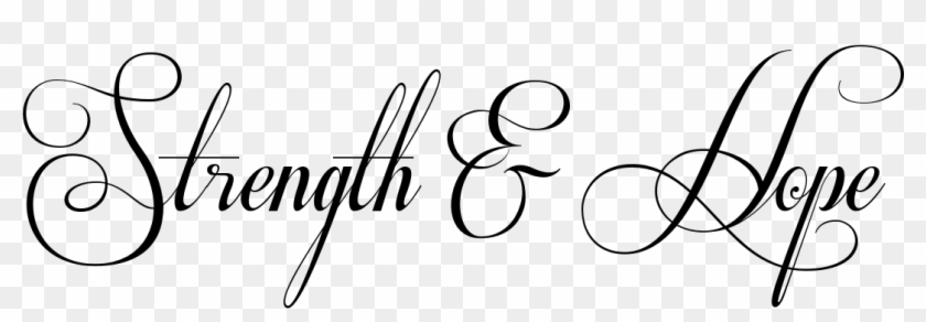 Strength And Hope Text Stencil Tattoo - Strength And Honour Tattoo Clipart
