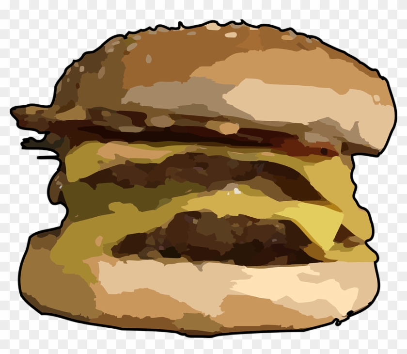 Salami Sandwich Cliparts 28, - Double Cheeseburger - Png Download