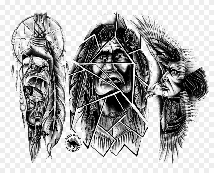 Collection Of Free Drawing Download On Ubisafe - Native American Tattoo Sleeve Designs Clipart