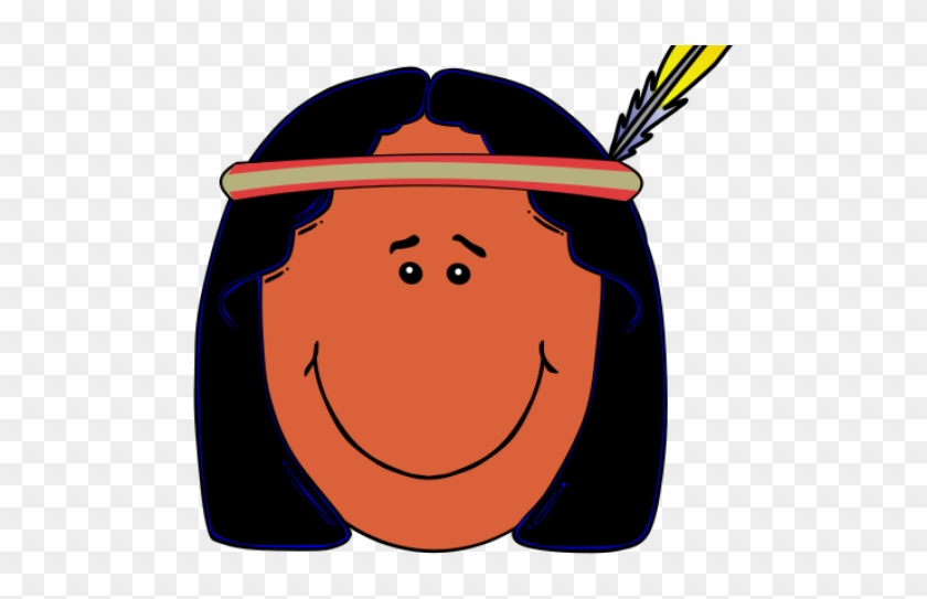 Native American Clipart Face - Drawing Of A Native American Cartoon - Png Download