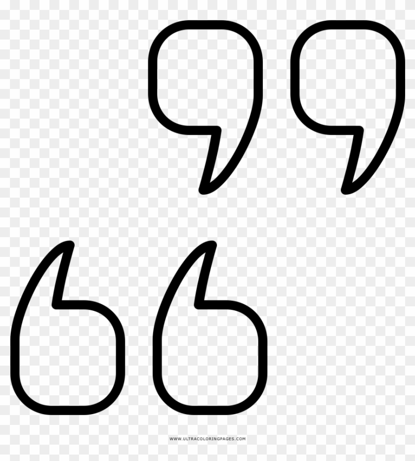 Quotation Marks Coloring Page - Comillas Dibujo Clipart