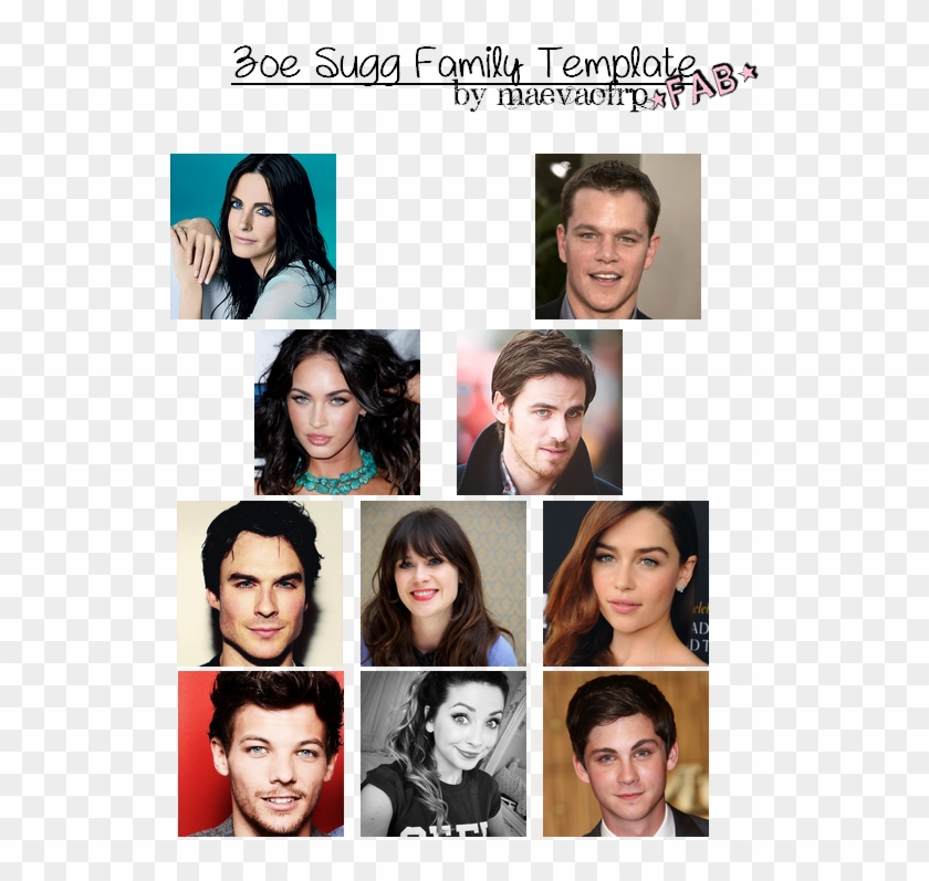 Zoe Sugg Family Template By Maevaofrp Courteney Cox - Collage Clipart