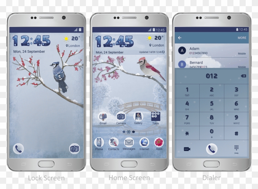 Features A Snowing Effect In The Lock Screen And Snowflake - Iphone Clipart #1270965