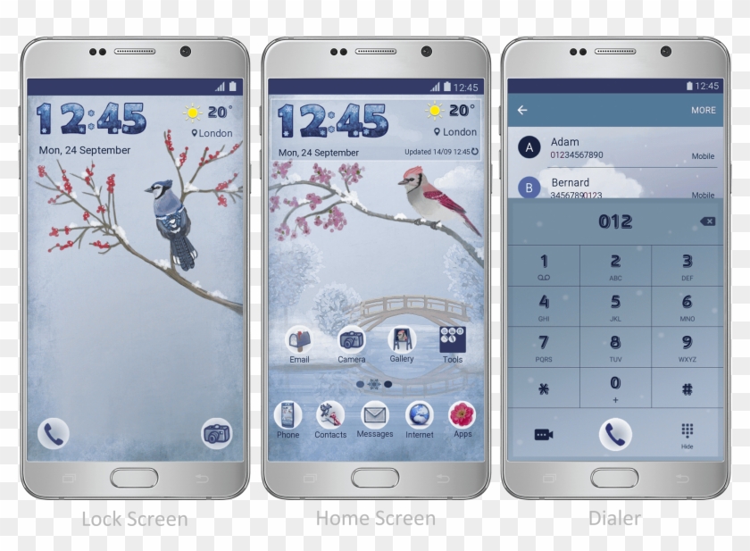 Features A Snowing Effect In The Lock Screen And Snowflake - Iphone Clipart