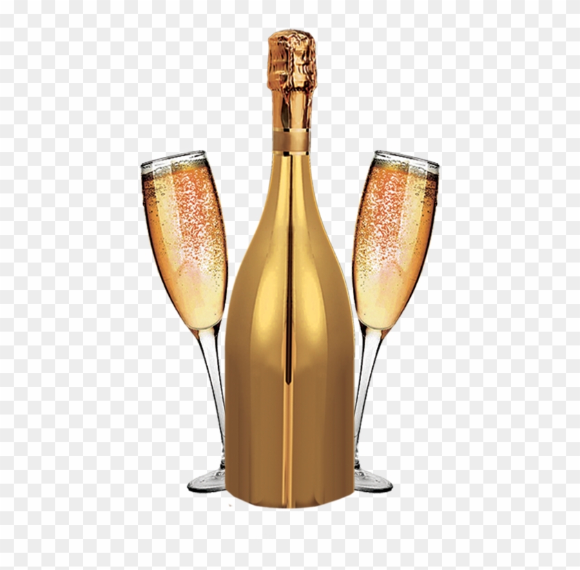 Gold Champagne Bottle Png - Transparent Champagne Bottle Png Clipart  (#1271116) - PikPng