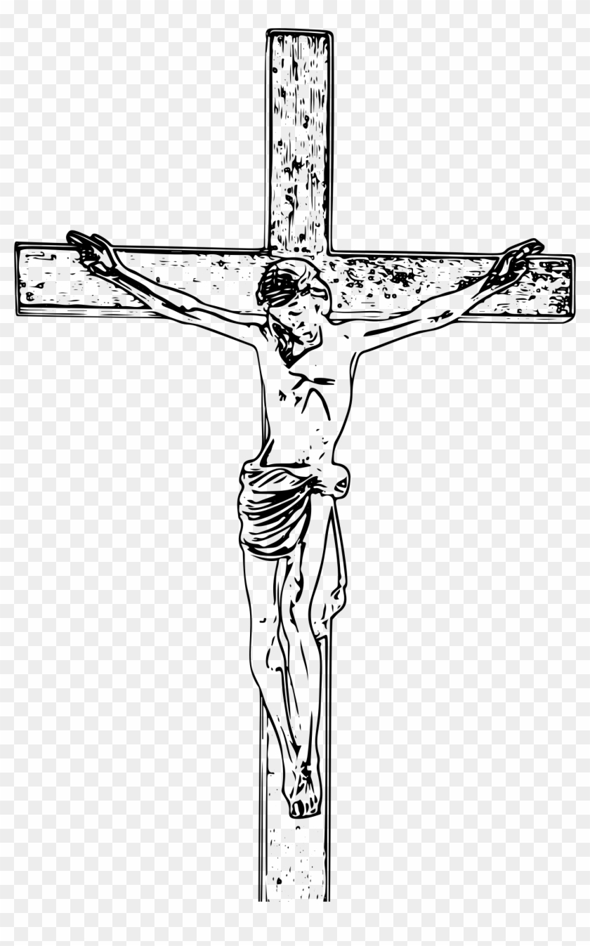 Clipart Jesus On The Big Image Png - Jesus Cross Line Art Transparent Png