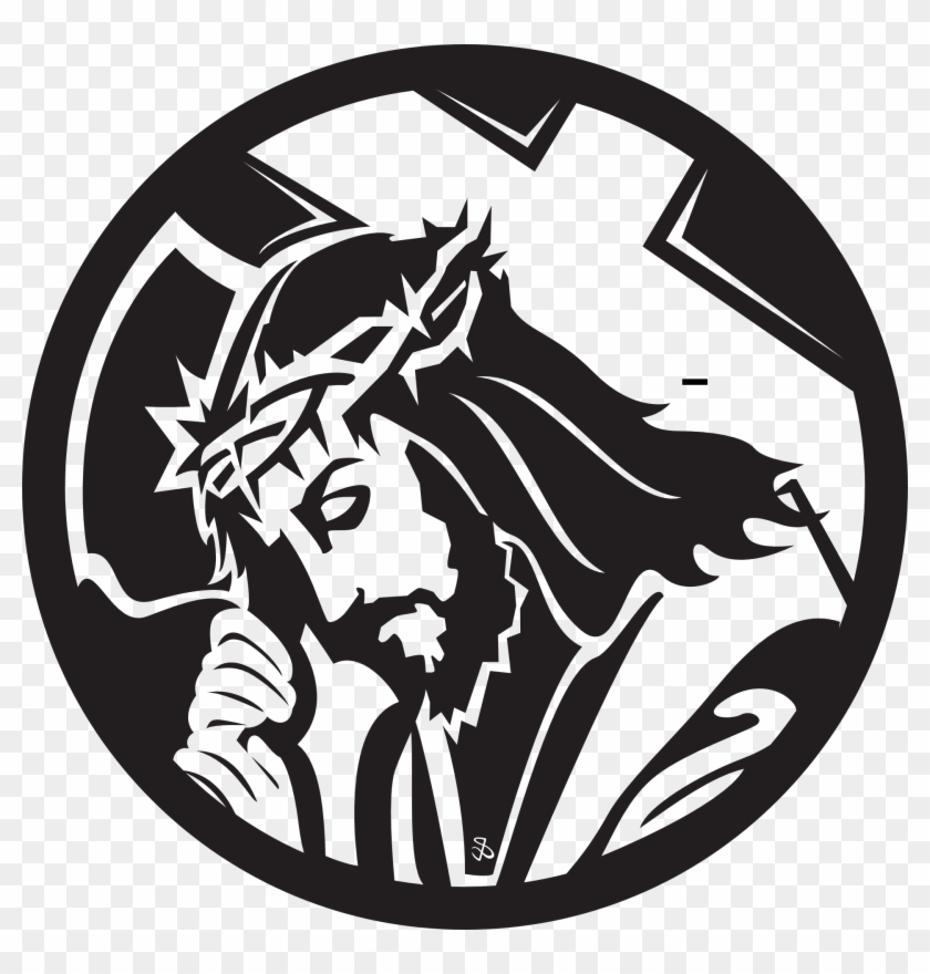 Black And White Clipart Jesus With Cross Png - Black Nazarene Black And White Transparent Png