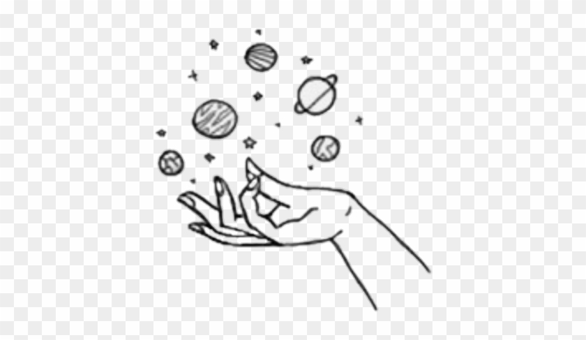#hand #galaxy #planet #tumblr #tattoo - Aesthetic Easy Drawings Clipart