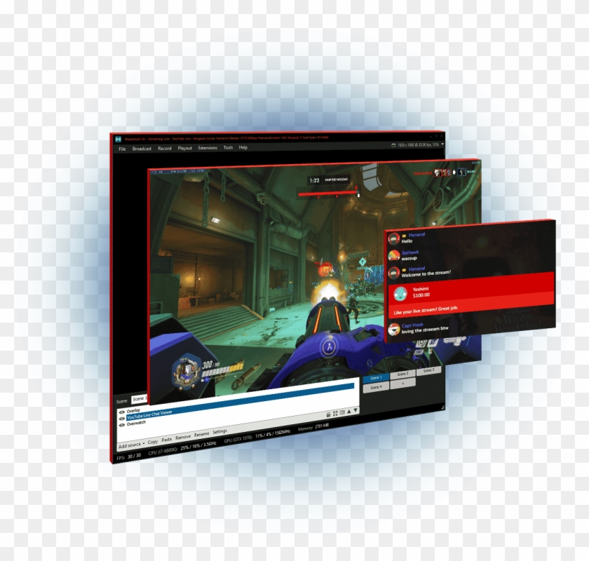 Live Streaming On Youtube With Xsplit - Led-backlit Lcd Display Clipart #1272176