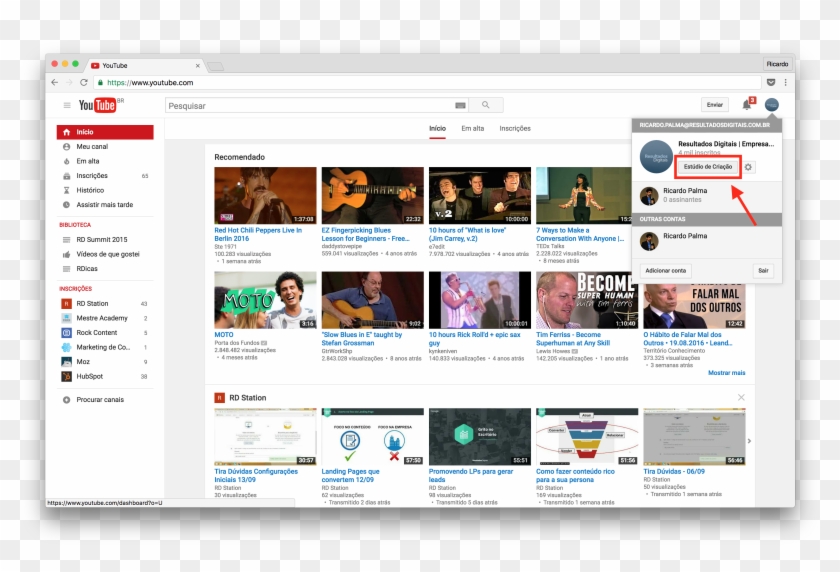 Youtube Homepage - Youtube Clipart #1272349