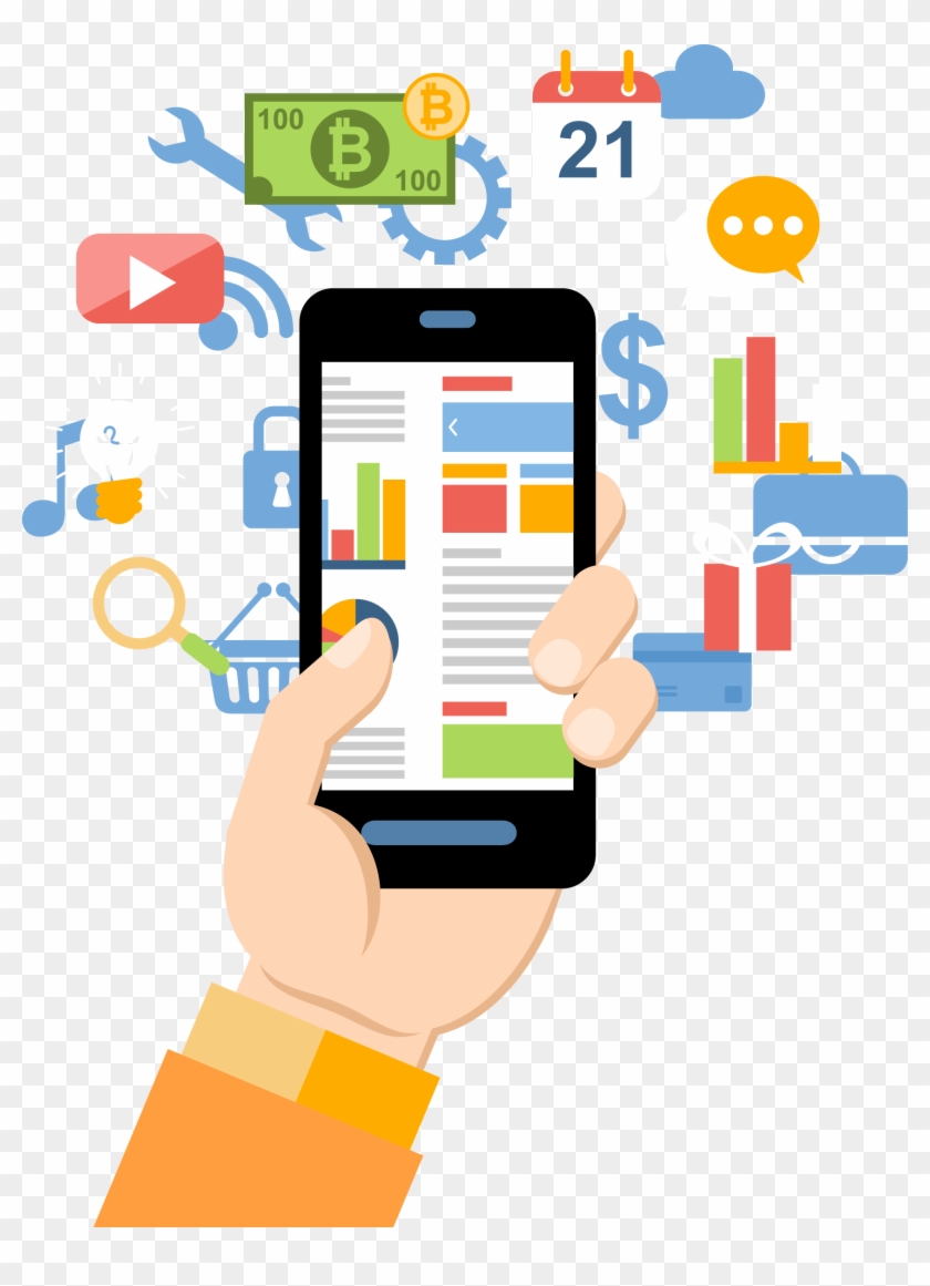 Banner Royalty Free Library Cellphone Clipart Mobile - Clip Art Hand Holding Phone Png Transparent Png