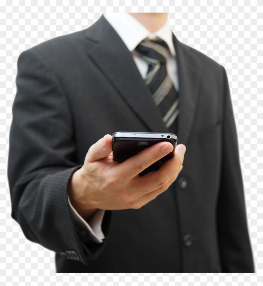 Man Holding Phone - Man Holding Phone Transparent Clipart
