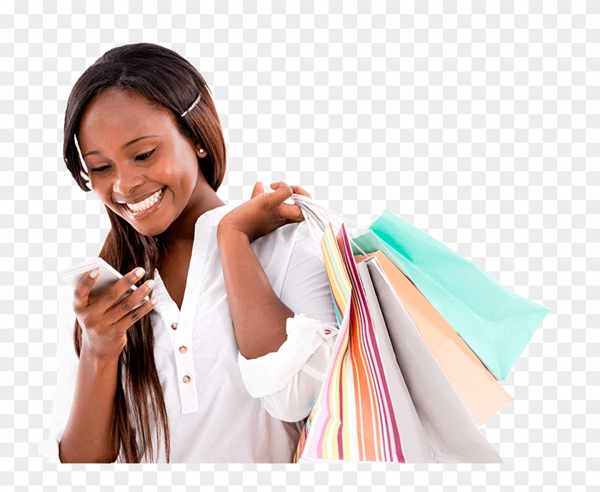 About Us - Black Lady Holding Shopping Bag Png Clipart #1274139