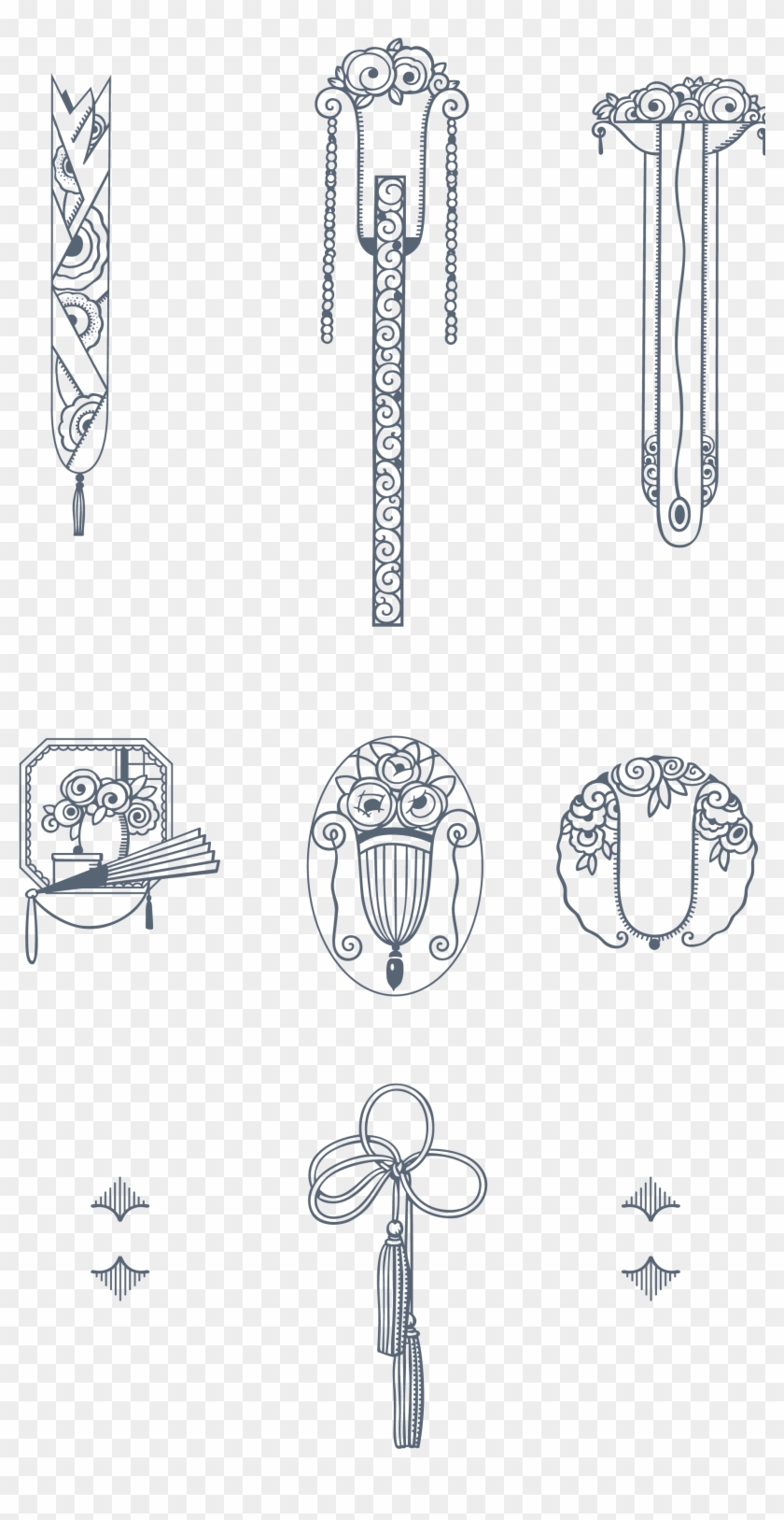 Download 170 Stylized Art Deco Illustrations And Ornaments, - Art Deco Ornament Png Clipart