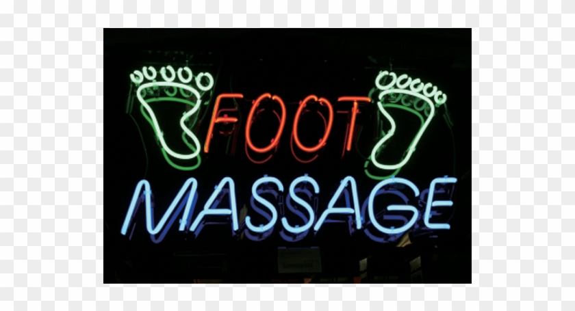 Foot Massage Neon Sign Clipart