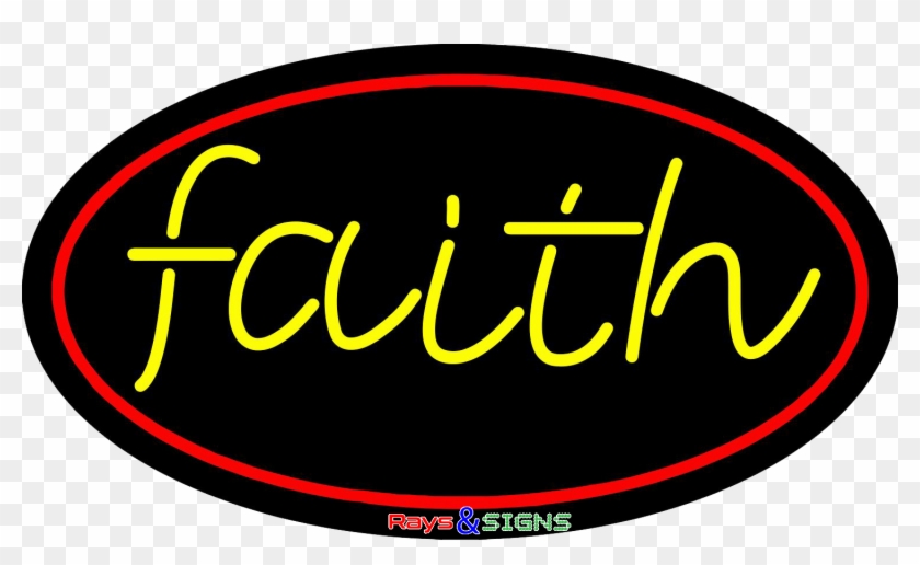 Yellow Faith Neon Sign - Circle Clipart #1274702