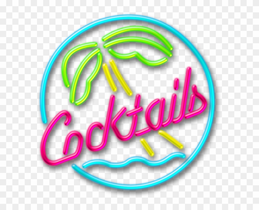 Neon Cocktails - Cocktail Neon Sign Png Clipart #1274941