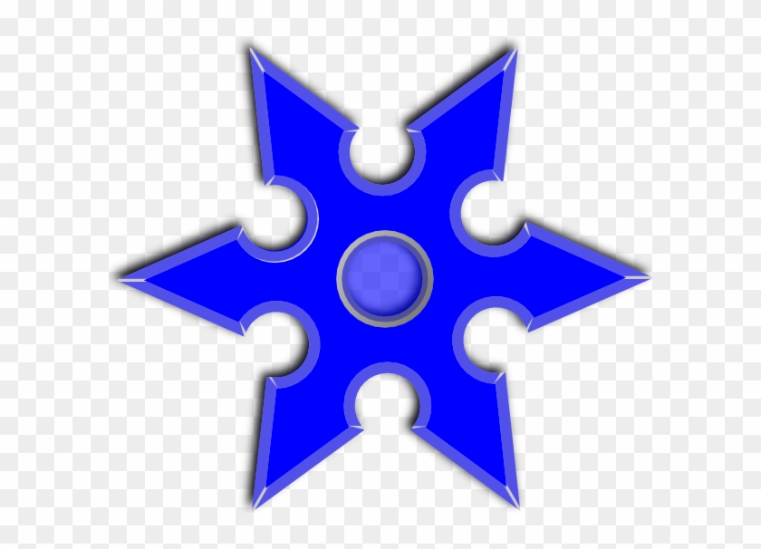 Blue Throwing Star Clip Art At Clker - Ninja Weapon Clipart - Png Download