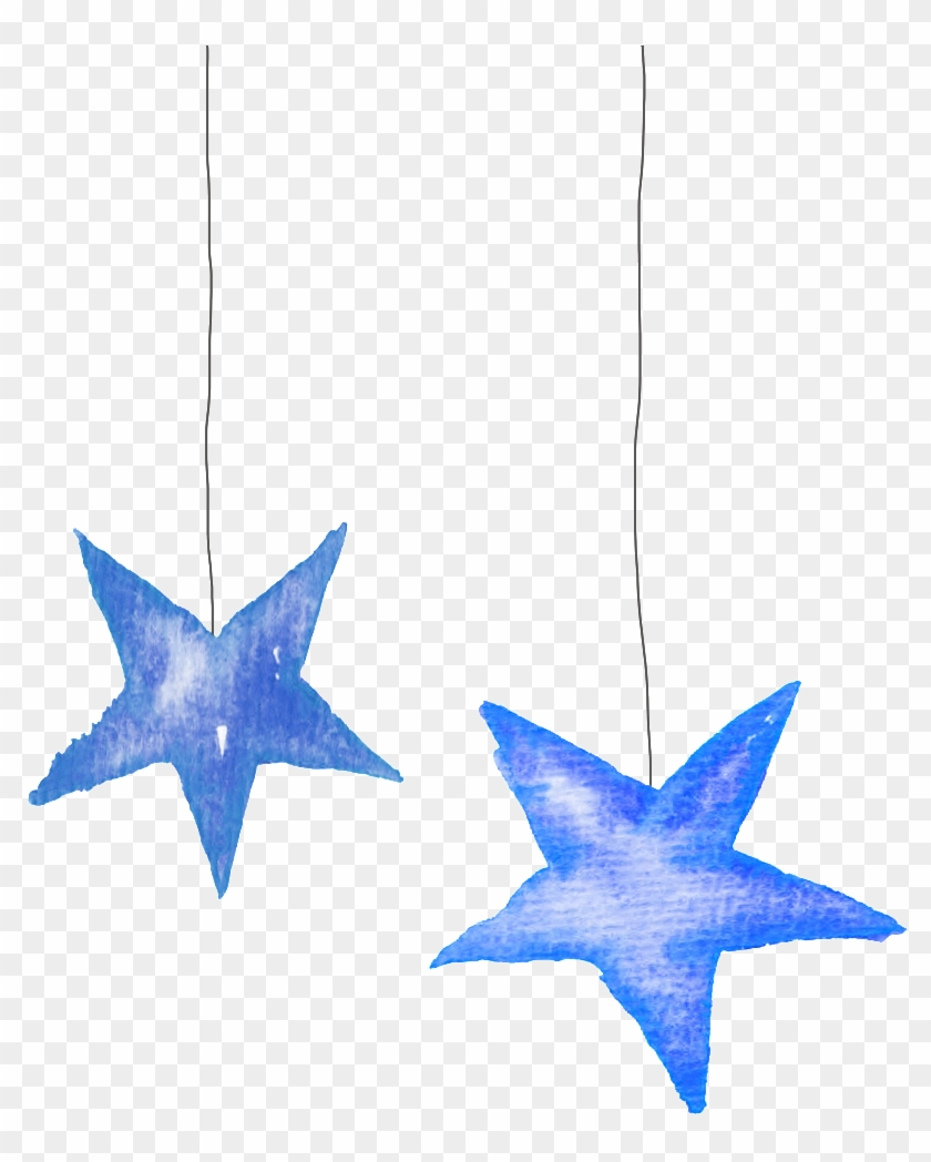 Blue Stars Lighting Christmas Transparent Decorative - Christmas Day Clipart #1275094