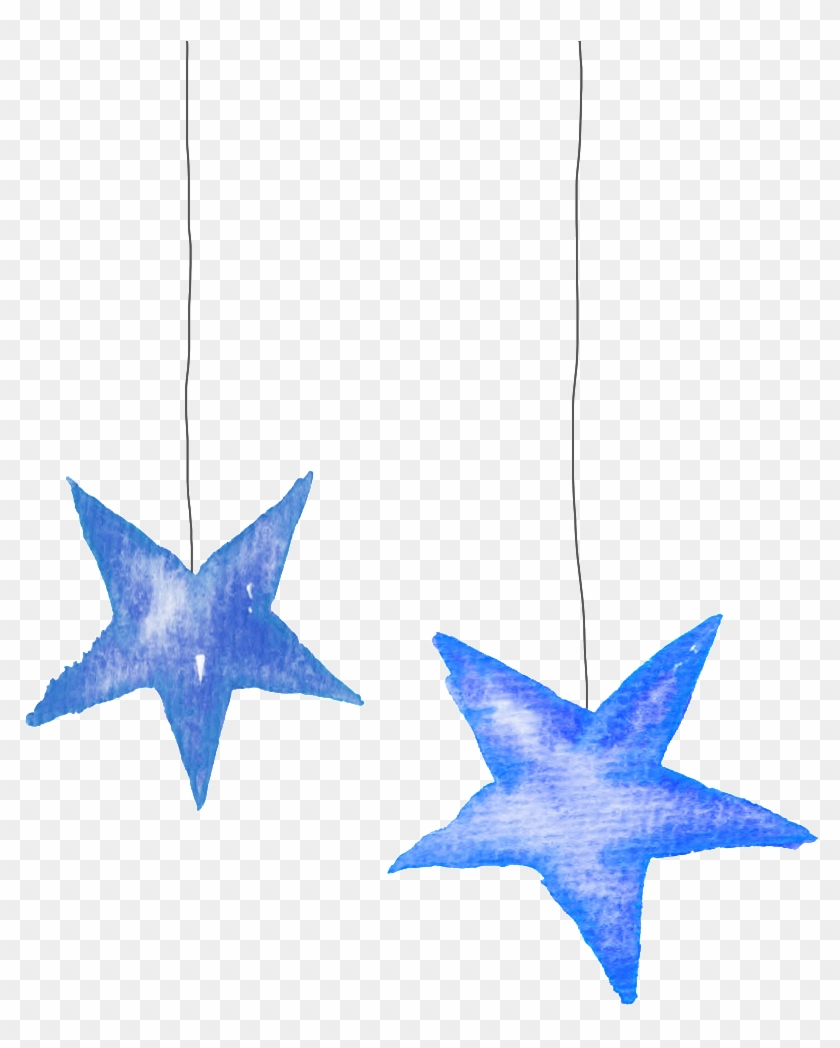 Blue Stars Lighting Christmas Transparent Decorative - Christmas Day Clipart