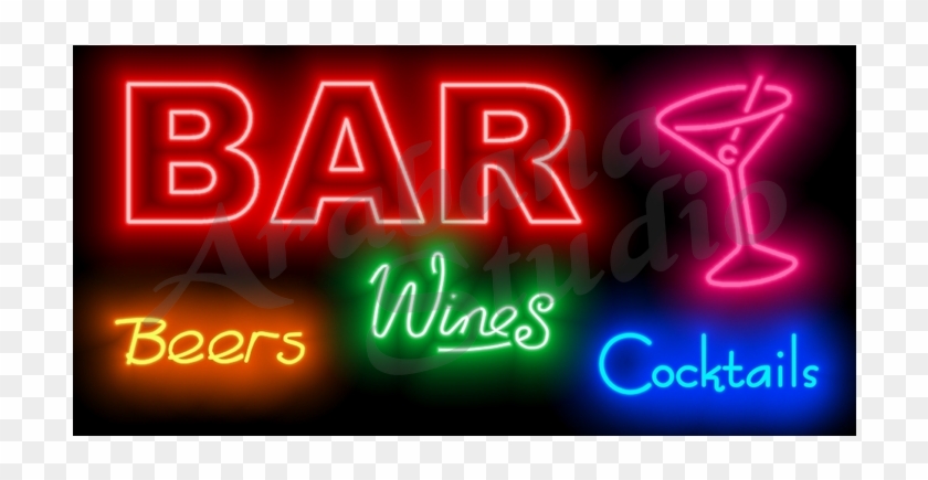 Bar Sign Print - Bar Neon Poster Clipart #1275290