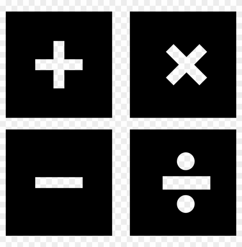 Mathematical Symbols In Four Squares Comments - Math Symbol Icon Png Clipart